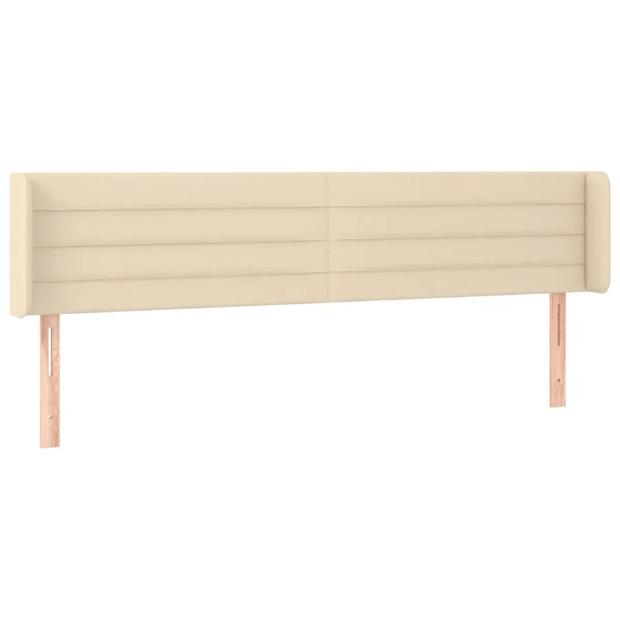 Tête de lit avec oreilles Crème 163x16x78/88 cm Tissu - 2