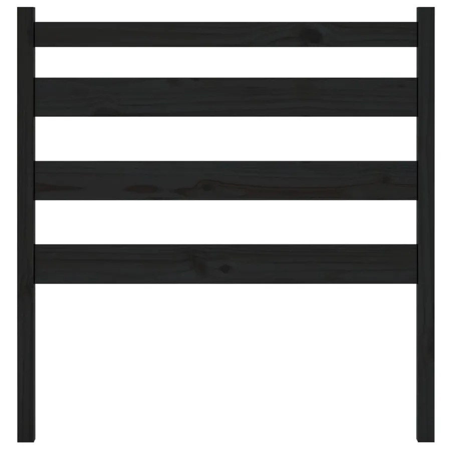Tête de lit Noir 81x4x100 cm Bois massif de pin - 4