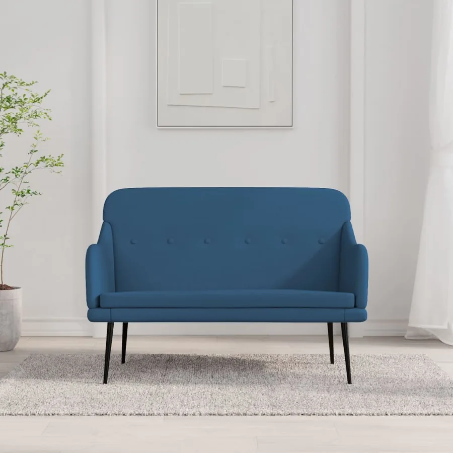 Banc Bleu 110x76x80 cm Tissu