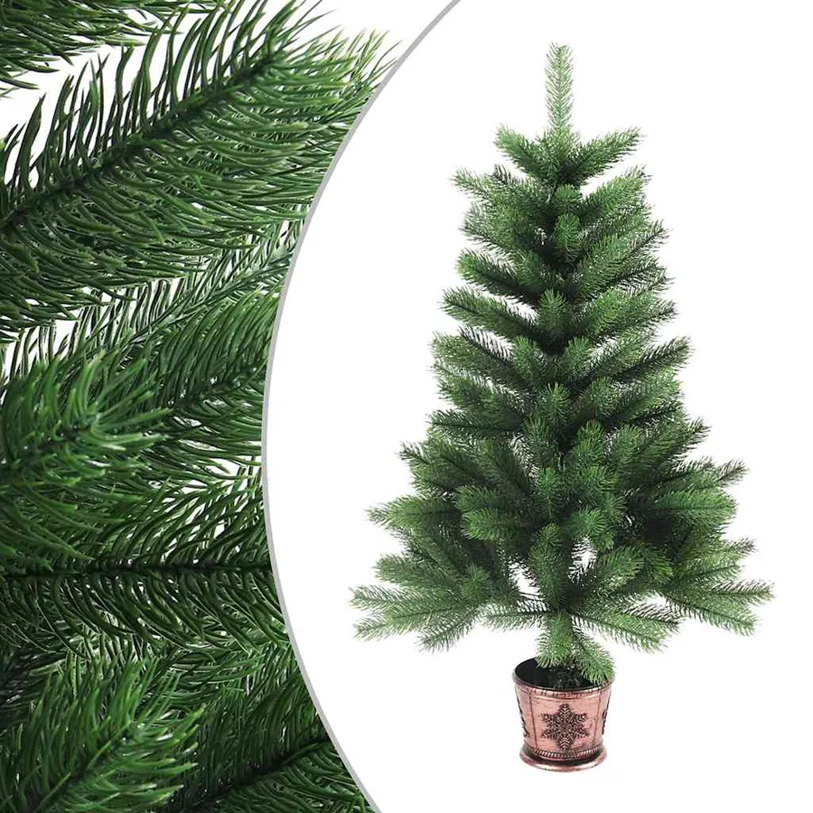 Arbre de Noël artificiel pré-éclairé et boules 65 cm vert - 2