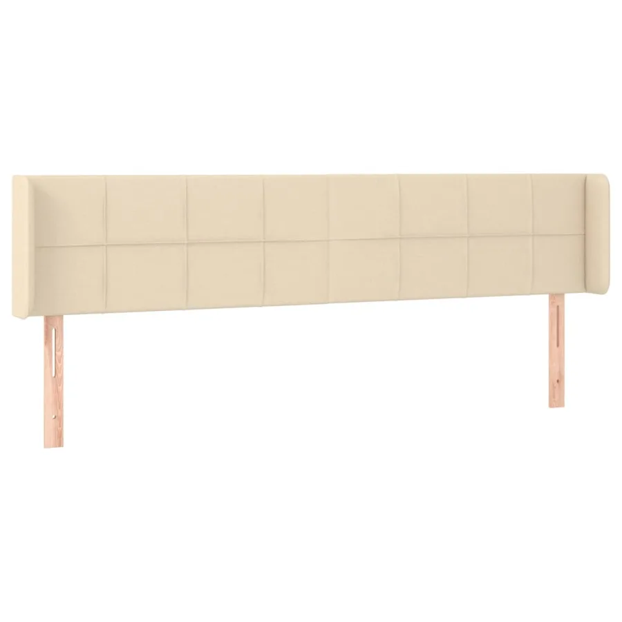 Tête de lit avec oreilles Crème 183x16x78/88 cm Tissu - 2