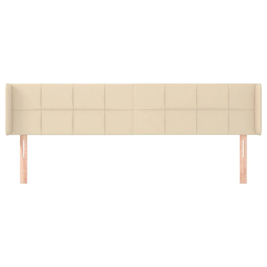 Tête de lit avec oreilles Crème 183x16x78/88 cm Tissu - 3