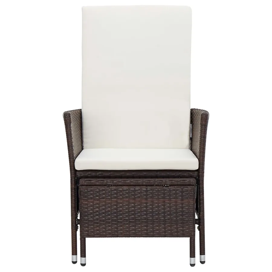 Salon de jardin 3 pcs avec coussins Résine tressée Marron - 4