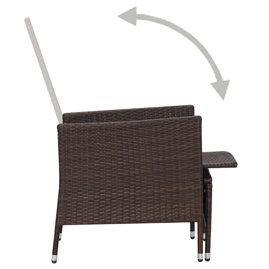 Salon de jardin 3 pcs avec coussins Résine tressée Marron - 6