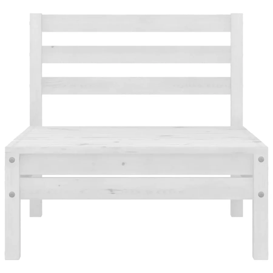 Salon de jardin 4 pcs Blanc Bois de pin massif - 4