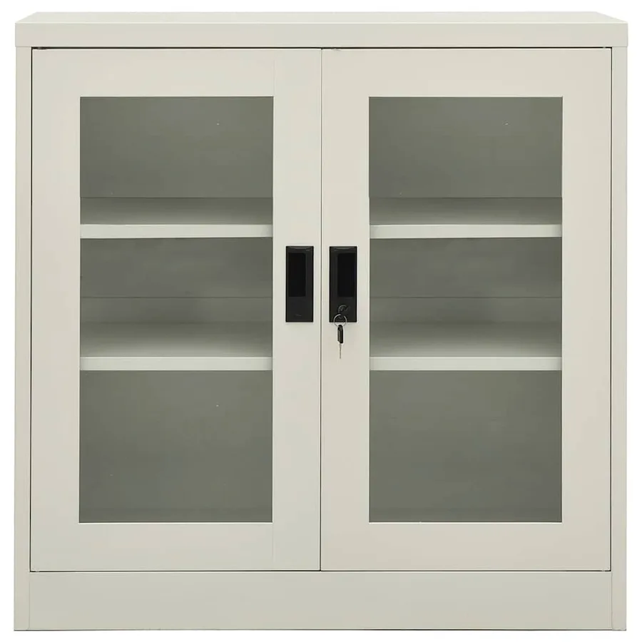 Armoire de bureau Gris clair 90x40x90 cm Acier - 2