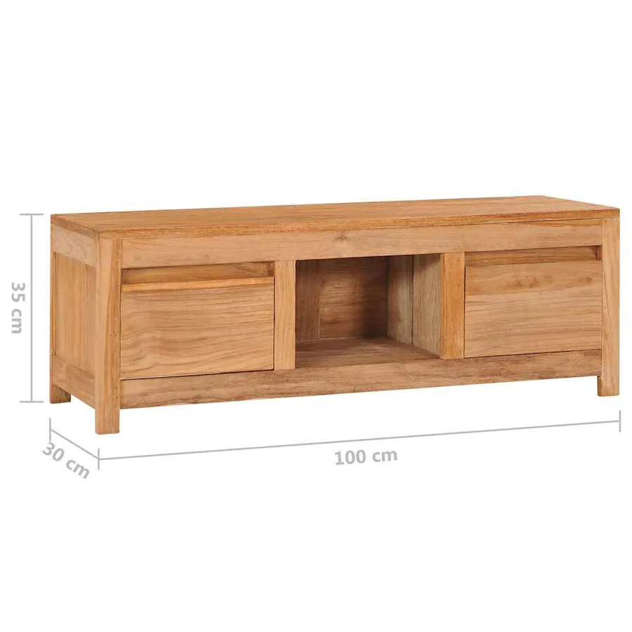 Meuble TV 100x30x35 cm bois de teck massif - 8