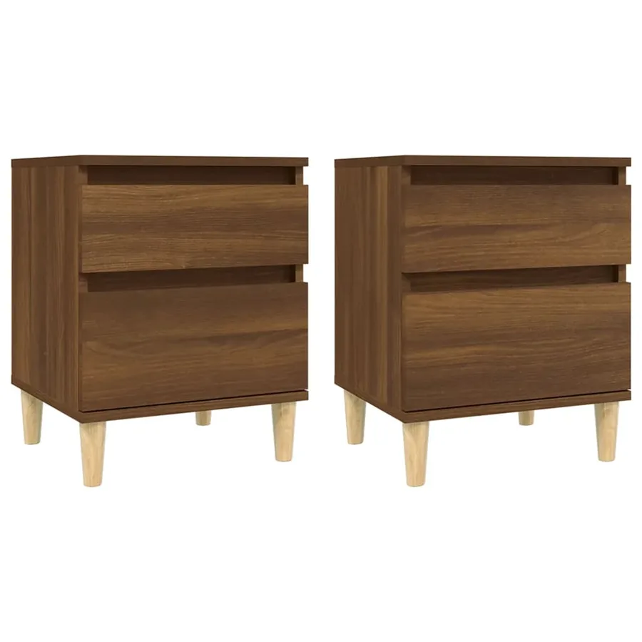 Tables de chevet 2 pcs Chêne marron 40x35x50 cm - 2