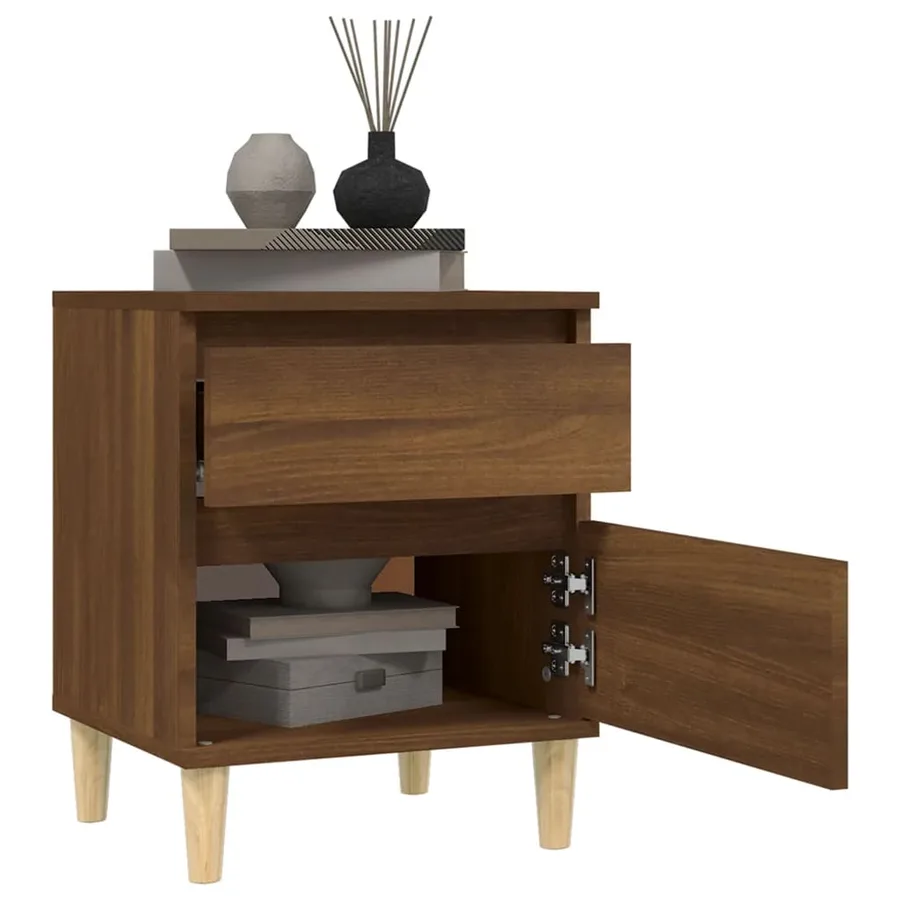 Tables de chevet 2 pcs Chêne marron 40x35x50 cm - 4