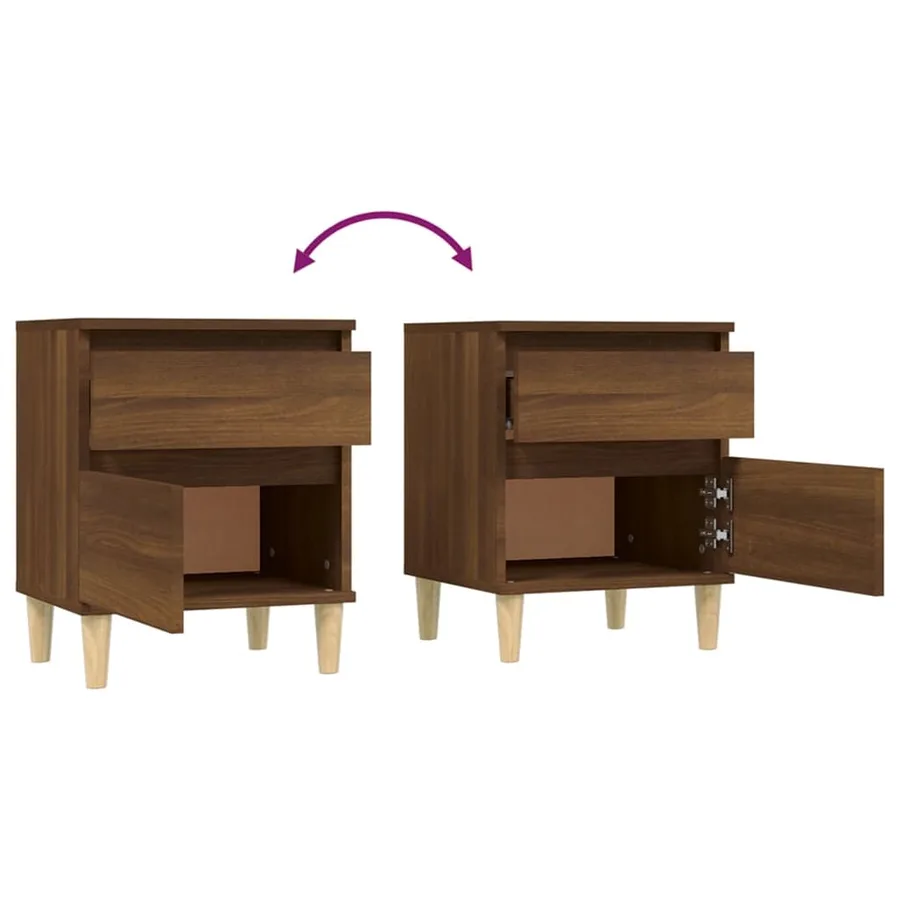 Tables de chevet 2 pcs Chêne marron 40x35x50 cm - 9