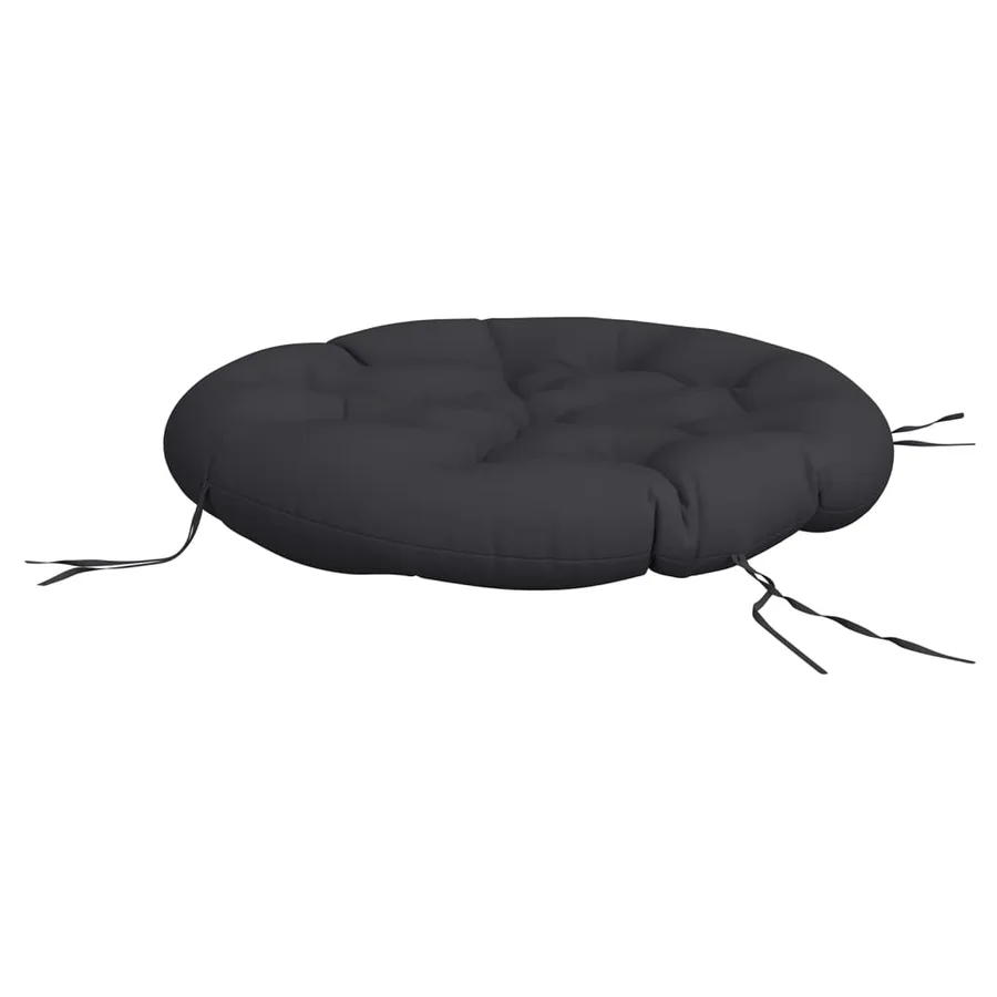 Coussin rond noir Ø 100 x11 cm tissu oxford - 4