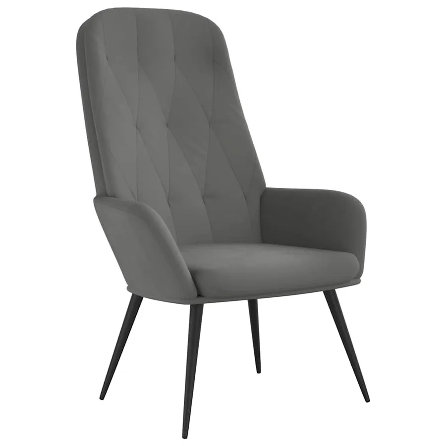 Chaise de relaxation Gris foncé Velours - 2