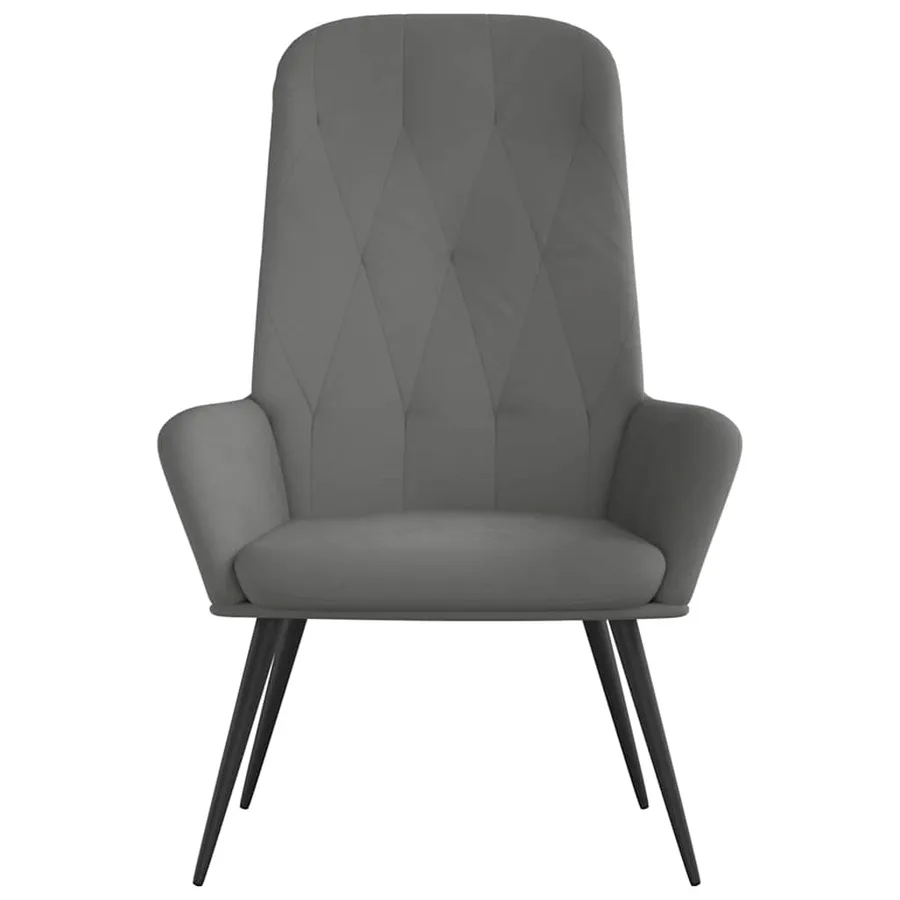 Chaise de relaxation Gris foncé Velours - 3