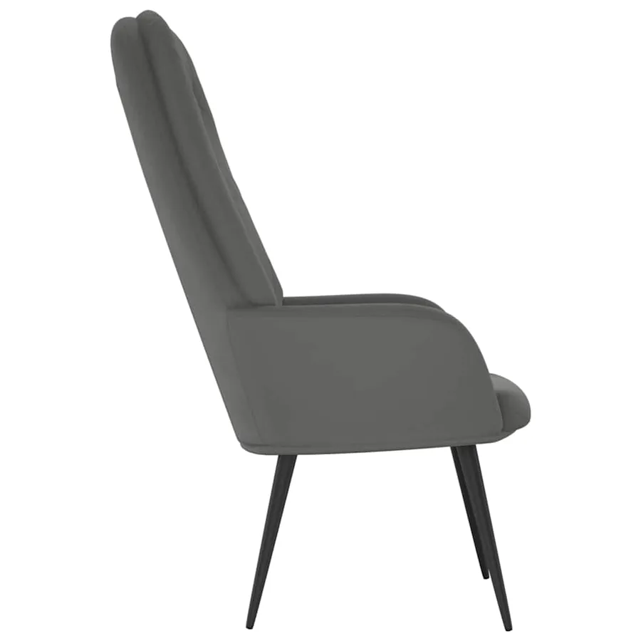 Chaise de relaxation Gris foncé Velours - 4