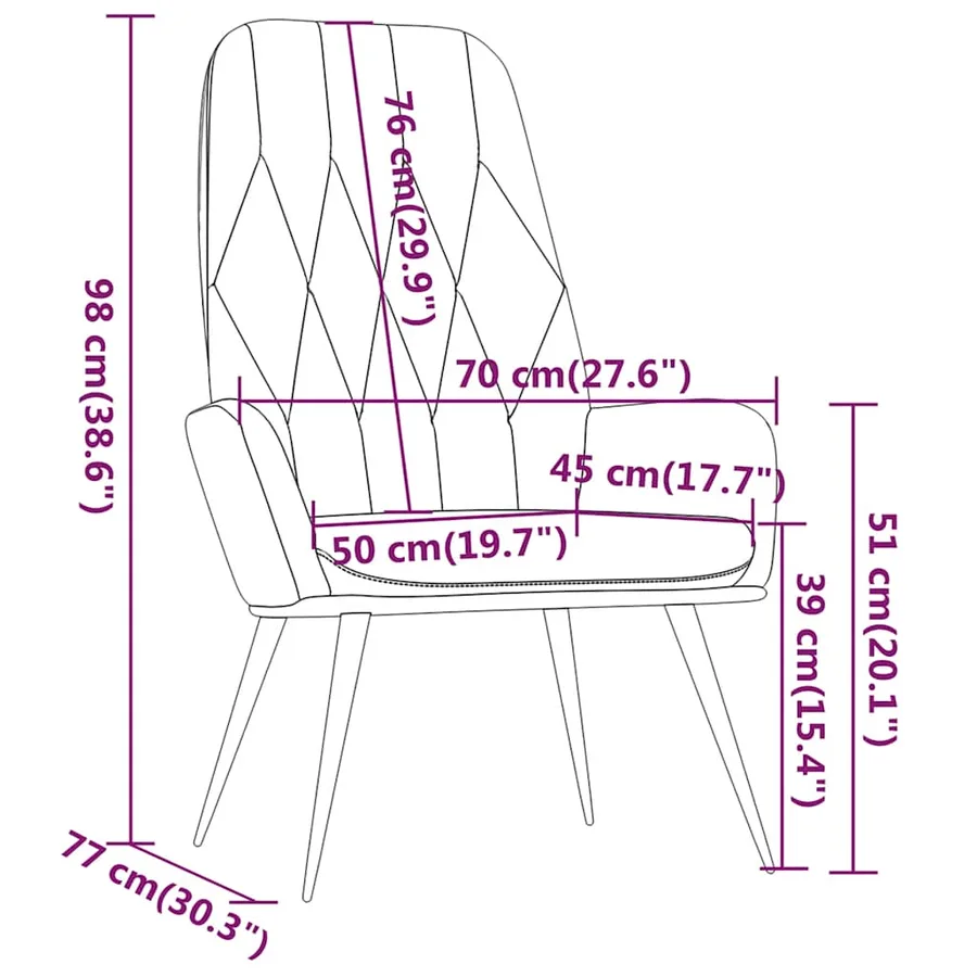 Chaise de relaxation Gris foncé Velours - 8
