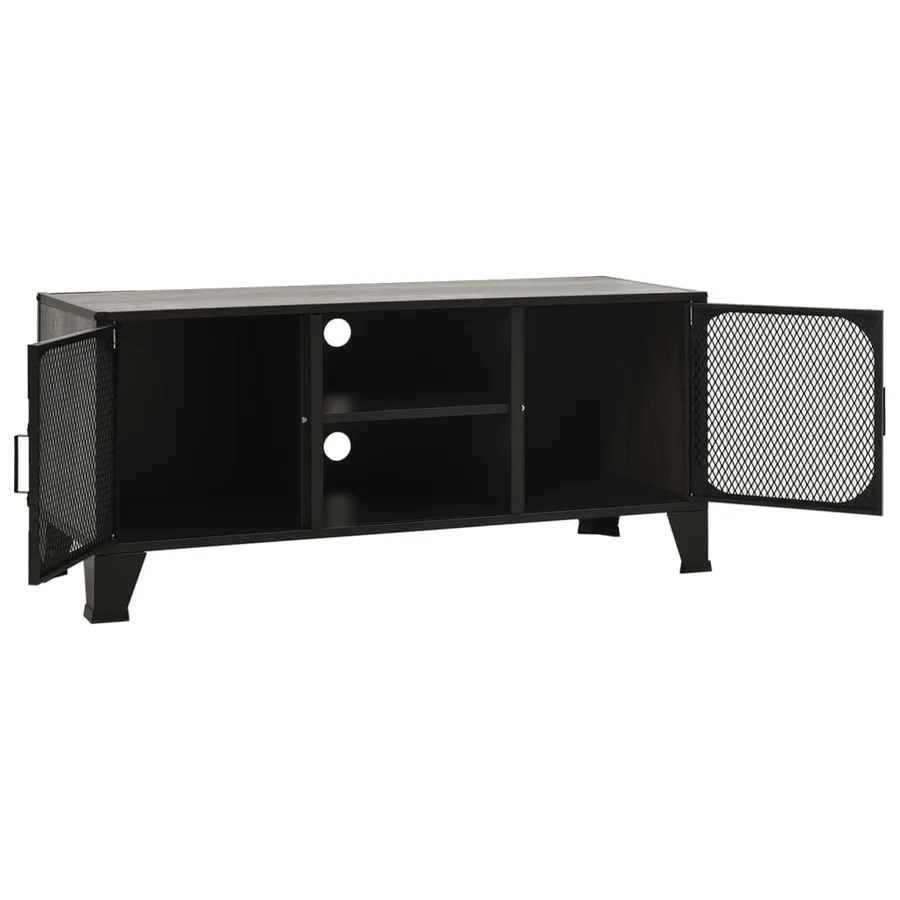 Meuble TV Gris 105x36x47 cm Métal et MDF - 6