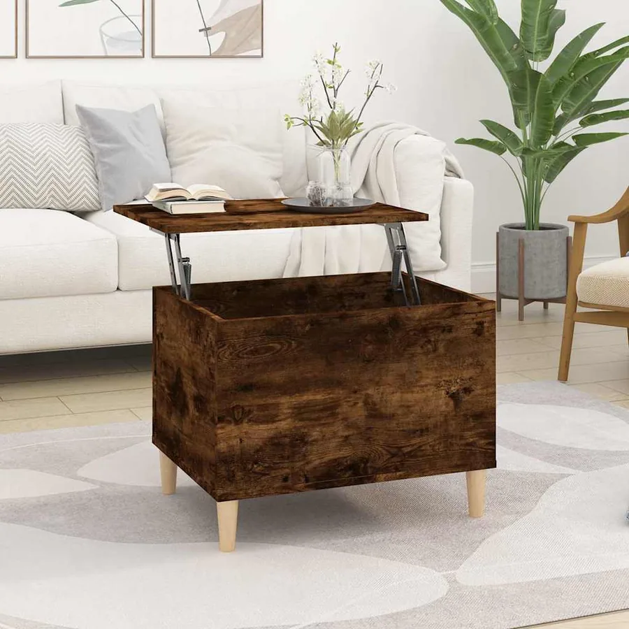 Table basse Chêne fumé 60x44,5x45 cm Bois d'ingénierie