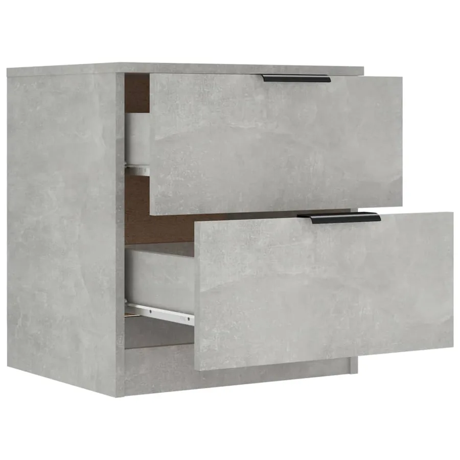 Tables de chevet 2 pcs Gris béton Bois d'ingénierie - 7