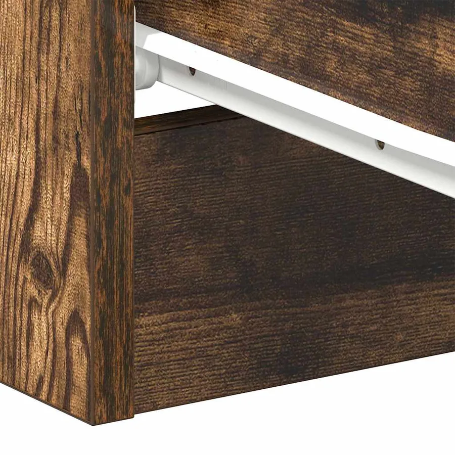 Table de chevet Chêne fumé 38x35x56 cm Bois d'ingénierie - 10