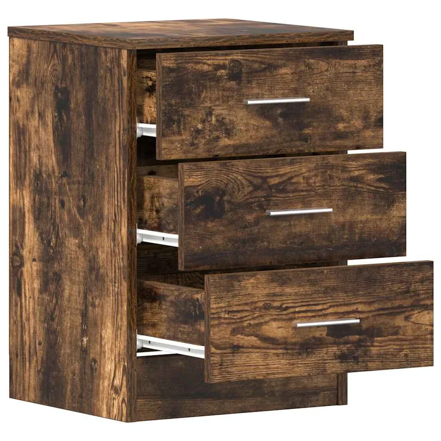 Table de chevet Chêne fumé 38x35x56 cm Bois d'ingénierie - 5