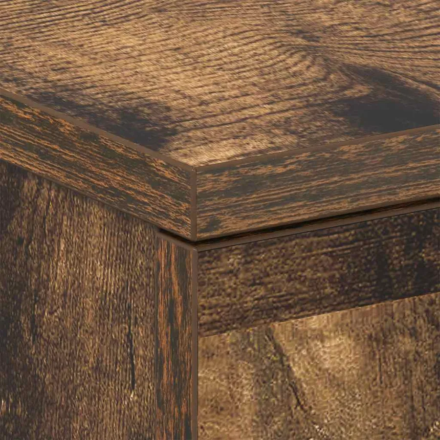 Table de chevet Chêne fumé 38x35x56 cm Bois d'ingénierie - 9