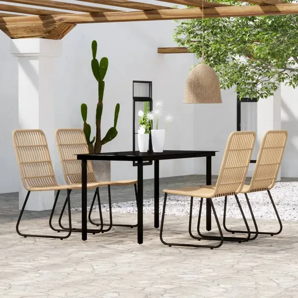 Ensemble à manger de jardin 5 pcs Chêne