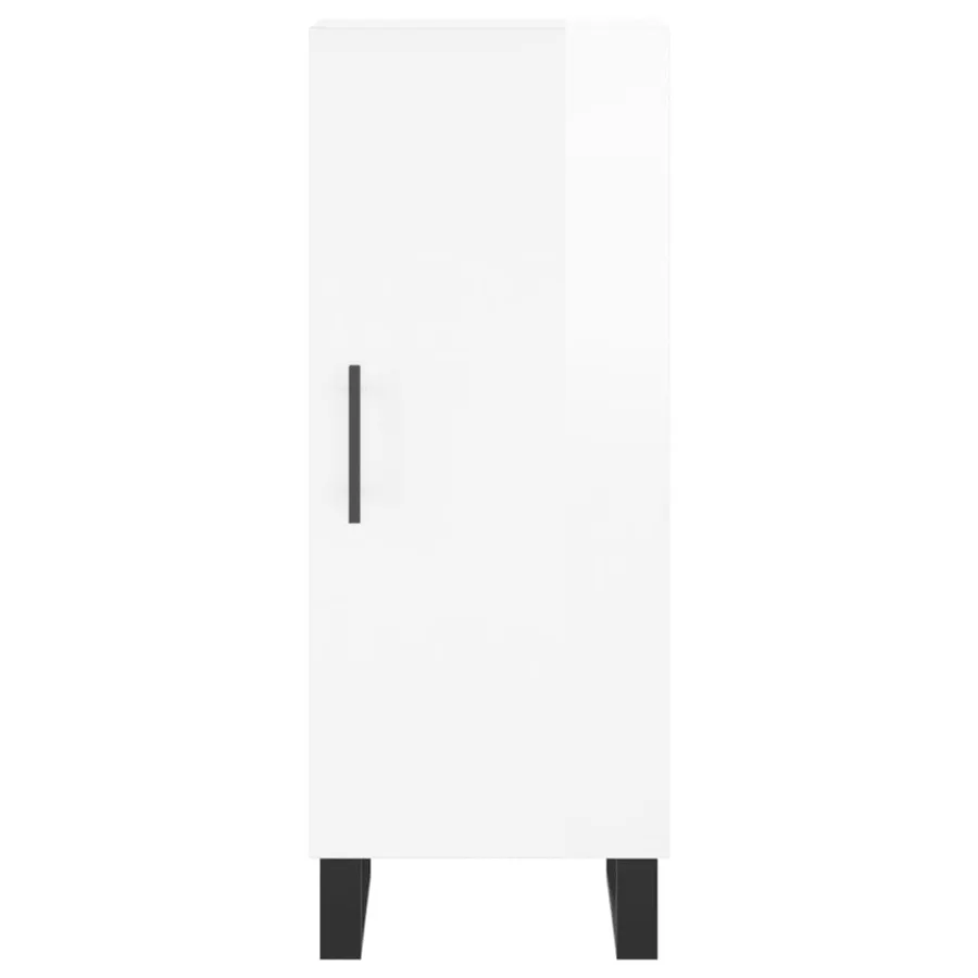 Buffet Blanc brillant 34,5x34x90 cm Bois d'ingénierie - 6