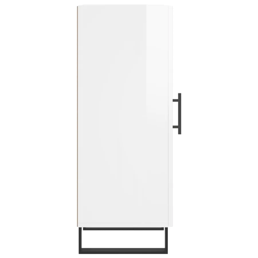 Buffet Blanc brillant 34,5x34x90 cm Bois d'ingénierie - 7