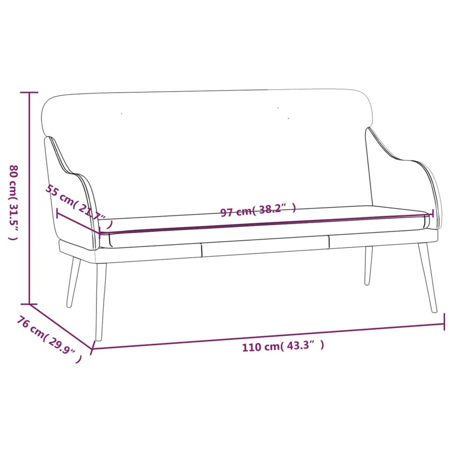 Banc Gris 110x76x80 cm Similicuir - 8