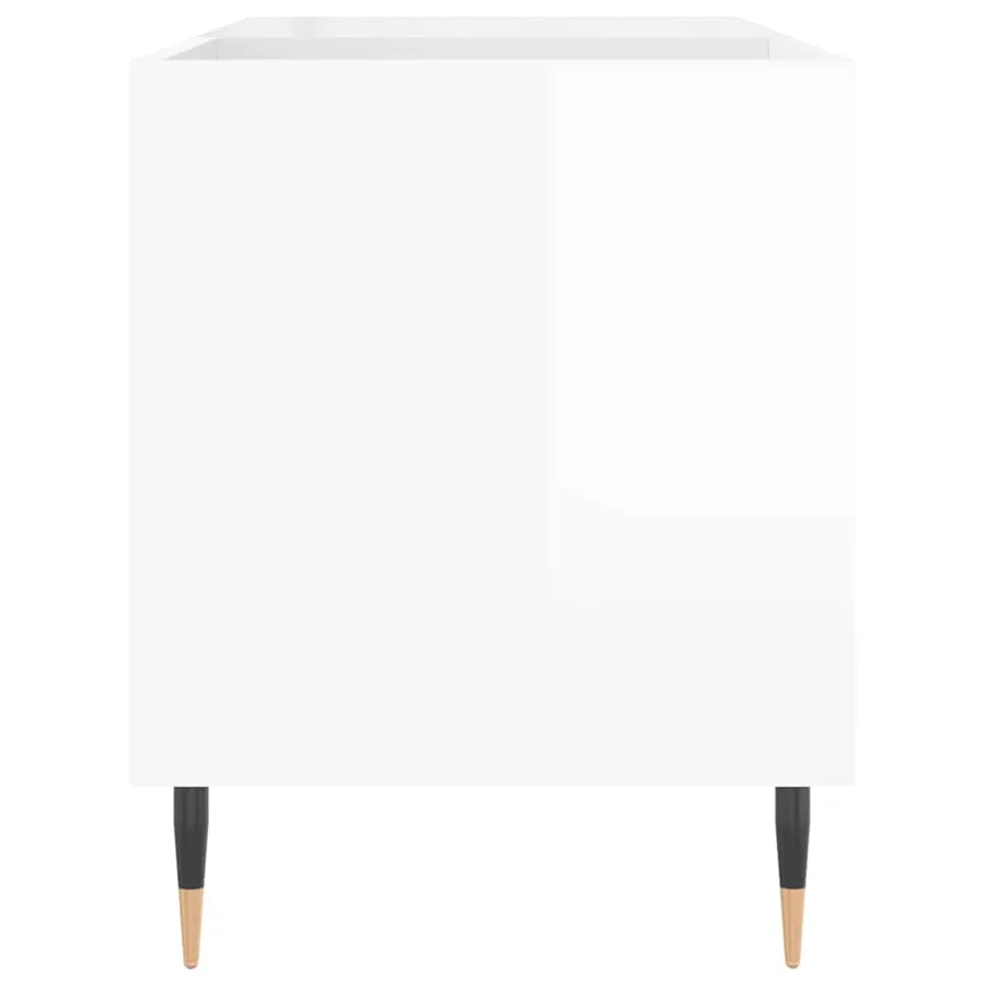 Armoire à disques blanc brillant 85x38x48 cm bois d'ingénierie - 5
