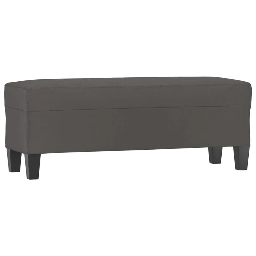 Banc Gris 100x35x41 cm Similicuir - 2