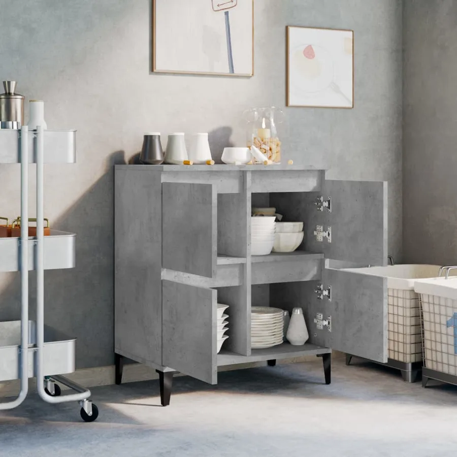 Buffet Gris béton 60x35x70 cm Bois d'ingénierie - 3