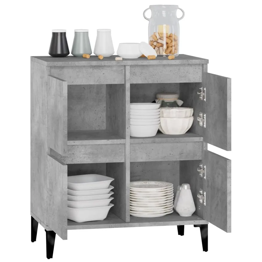Buffet Gris béton 60x35x70 cm Bois d'ingénierie - 5