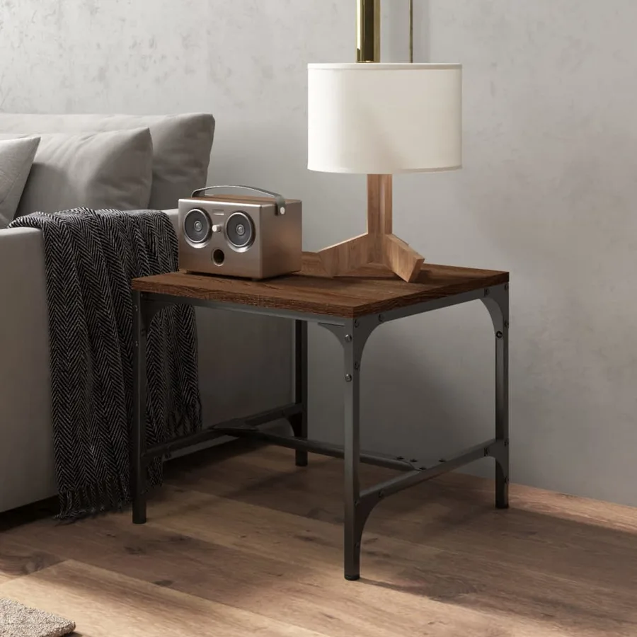 Table d'appoint Chêne marron 40x40x35 cm Bois d'ingénierie - 3