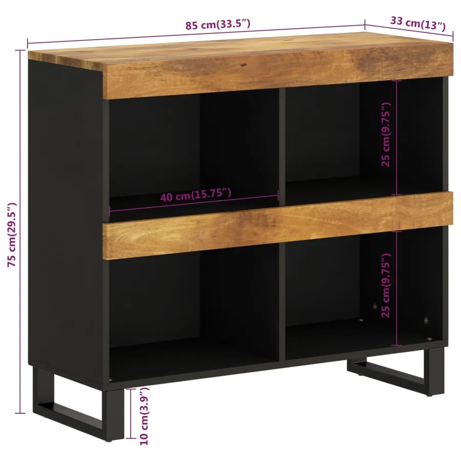 Armoire latérale 85x33x75 cm bois massif de manguier - 9