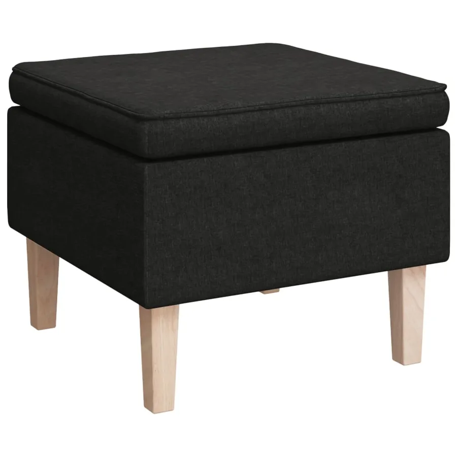 Fauteuil avec pieds à bascule et tabouret Noir Tissu - 5