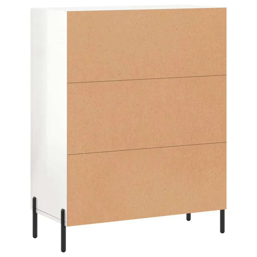 Buffet Blanc brillant 69,5x34x90 cm Bois d'ingénierie - 8