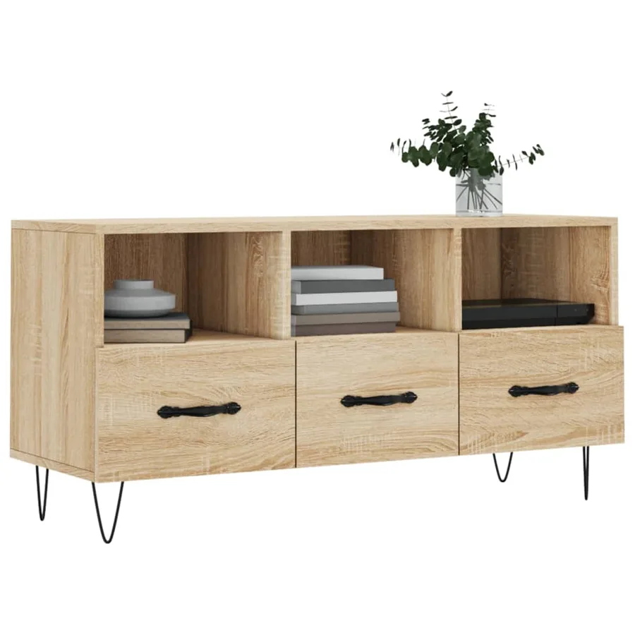 Meuble TV chêne sonoma 102x36x50 cm bois d'ingénierie - 3