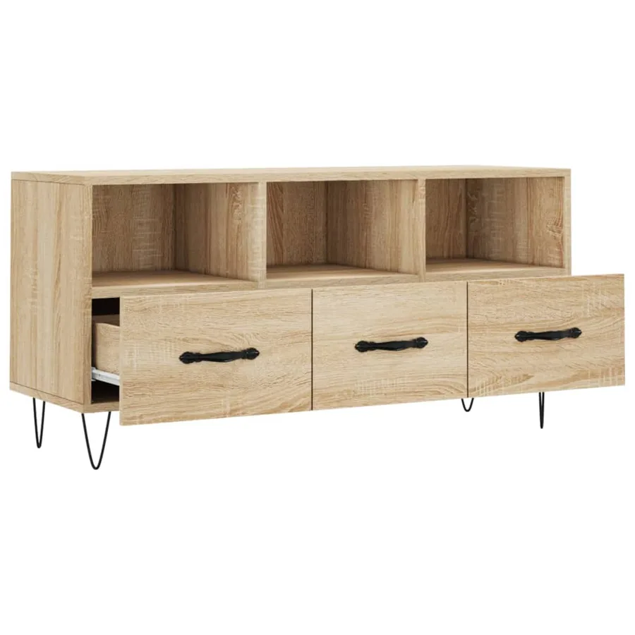 Meuble TV chêne sonoma 102x36x50 cm bois d'ingénierie - 6
