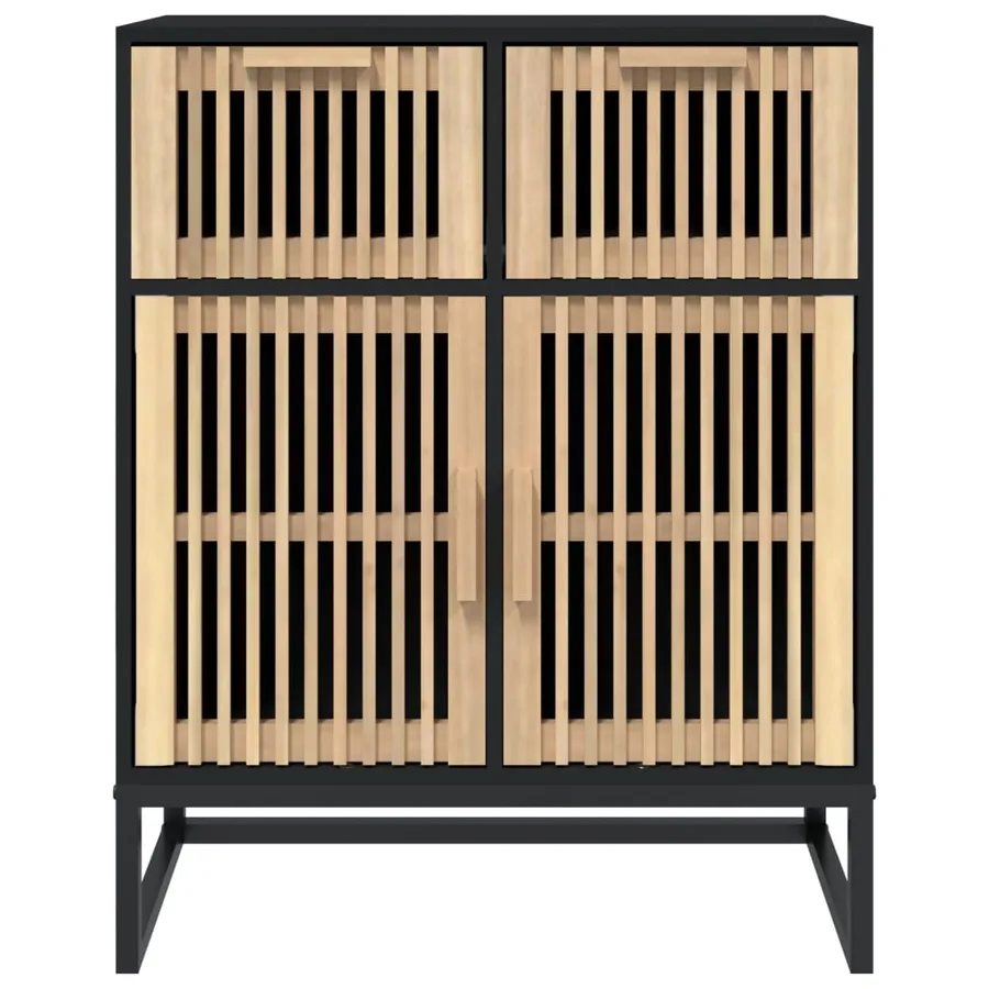 Buffet noir 60x30x75 cm bois d'ingénierie - 5