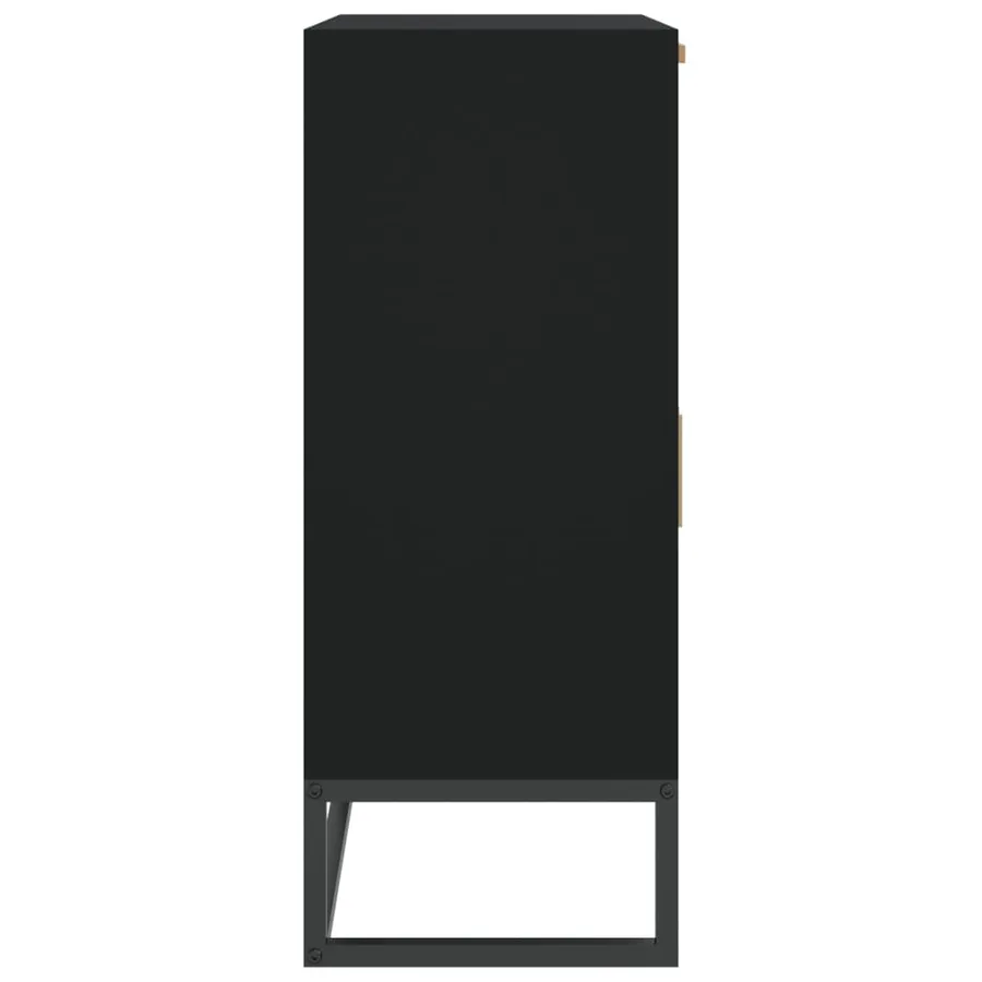 Buffet noir 60x30x75 cm bois d'ingénierie - 6