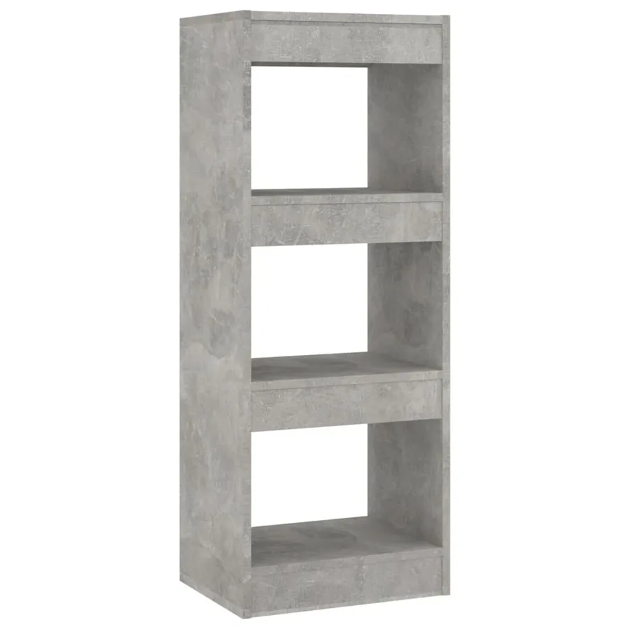 Bibliothèque/séparateur de pièce gris béton bois d'ingénierie - 2