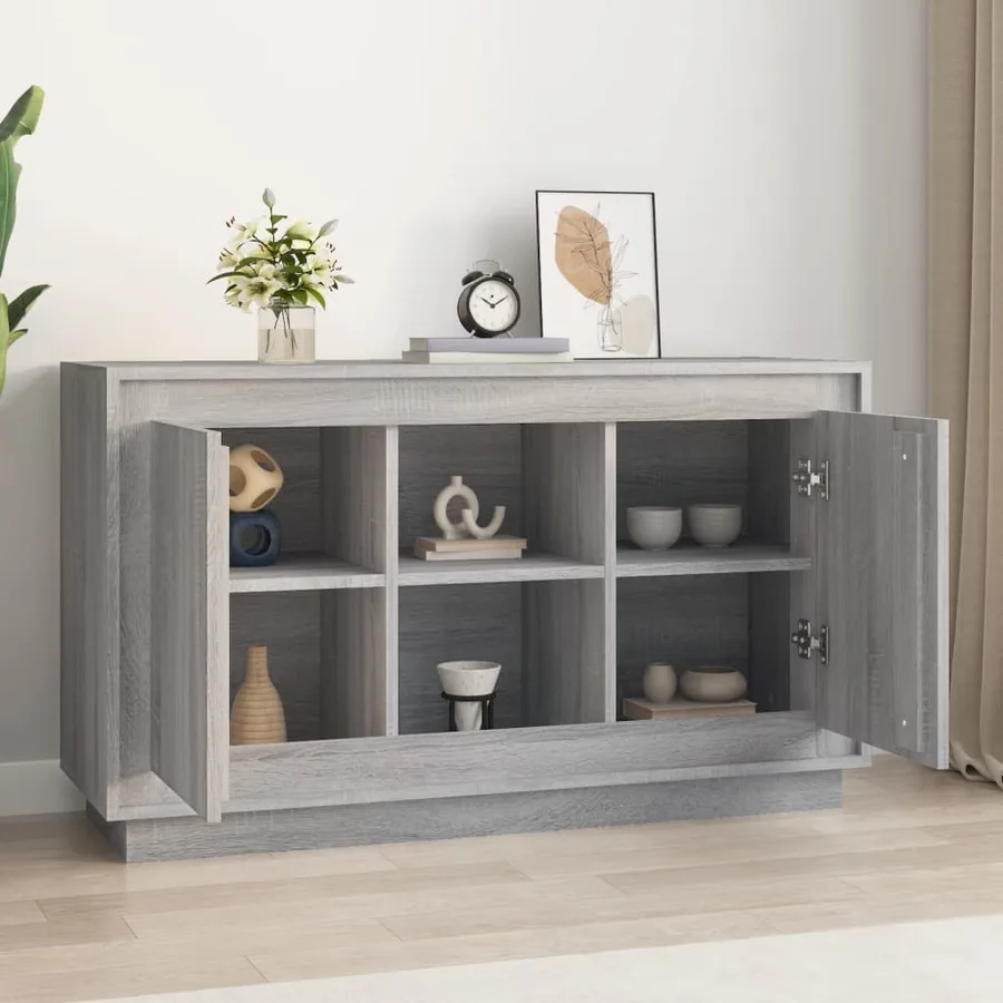 Buffet sonoma gris 102x35x60 cm bois d'ingénierie - 3