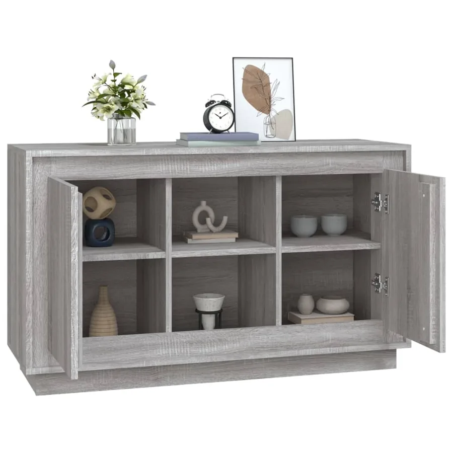 Buffet sonoma gris 102x35x60 cm bois d'ingénierie - 4