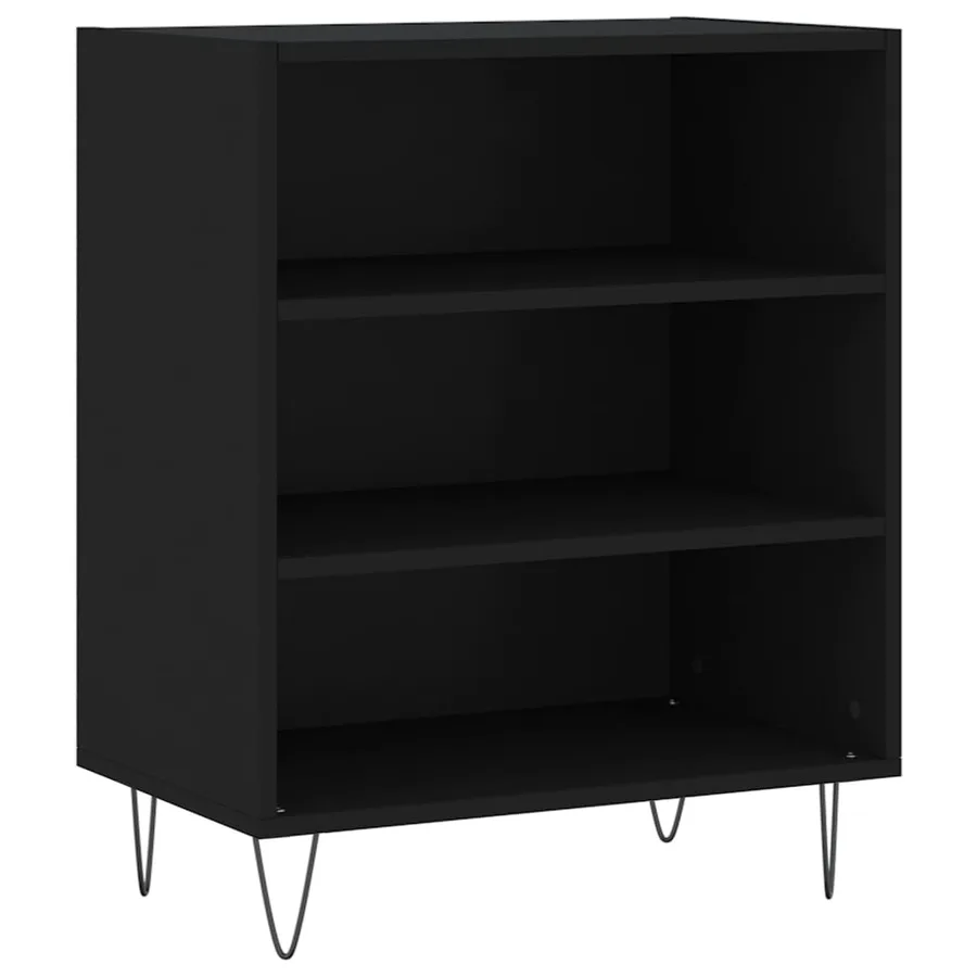 Buffet noir 57x35x70 cm bois d’ingénierie - 2