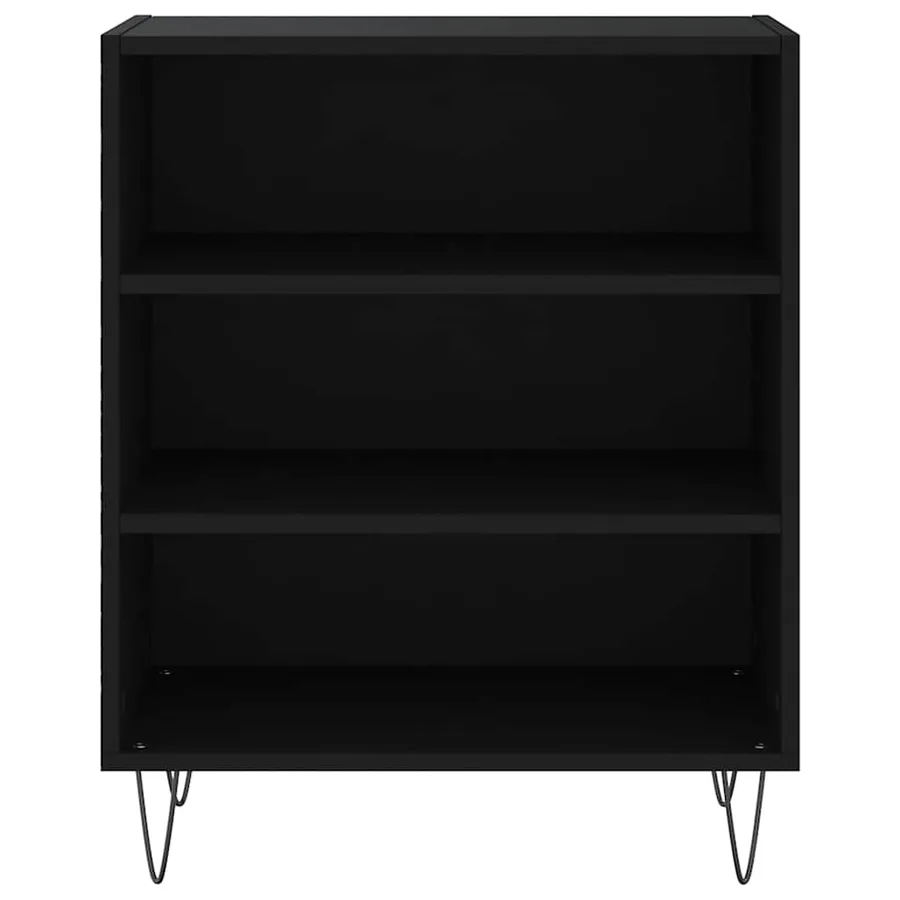 Buffet noir 57x35x70 cm bois d’ingénierie - 4