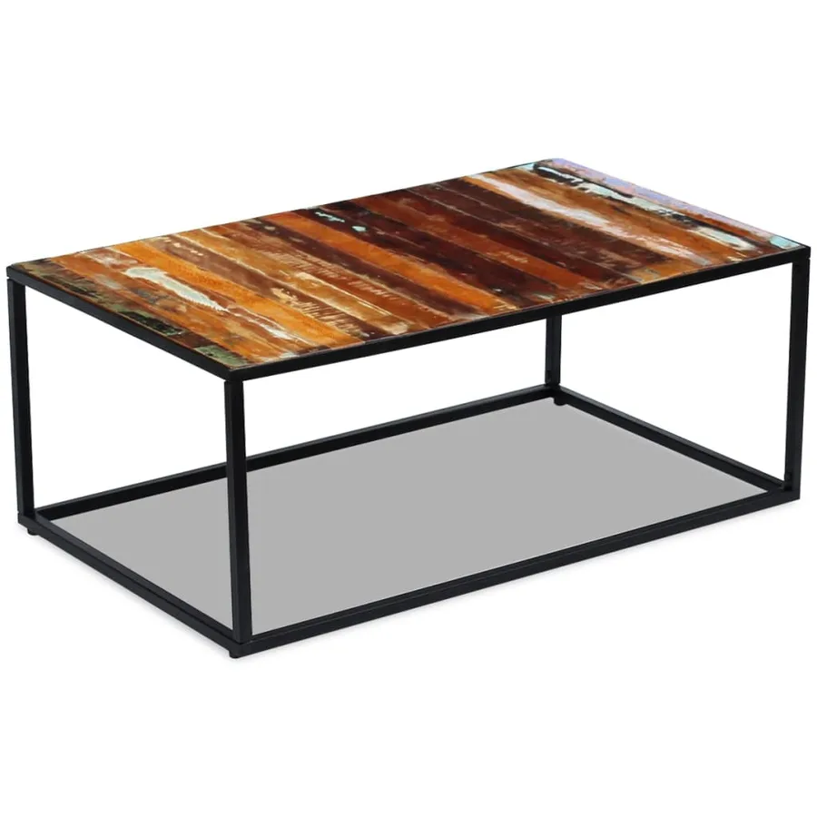 Table basse Bois de récupération massif 100x60x40 cm - 2