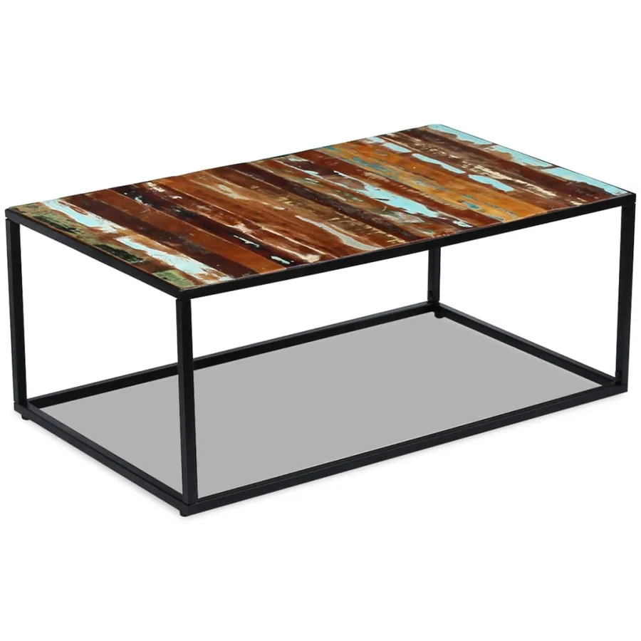 Table basse Bois de récupération massif 100x60x40 cm - 3