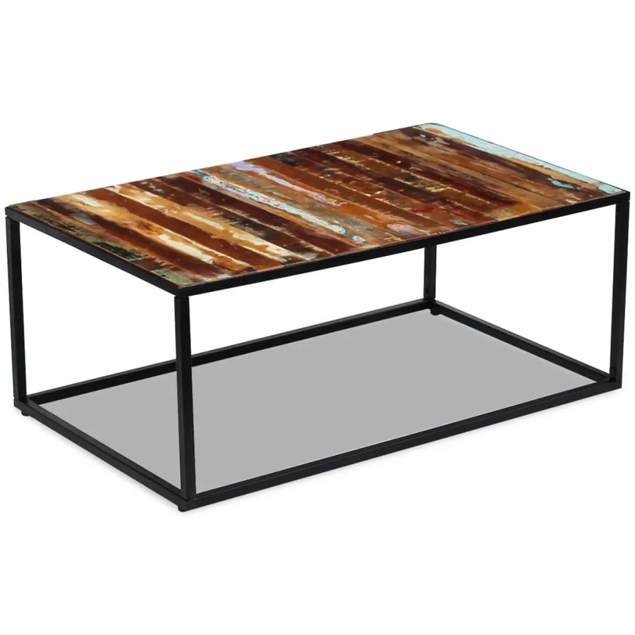Table basse Bois de récupération massif 100x60x40 cm - 4