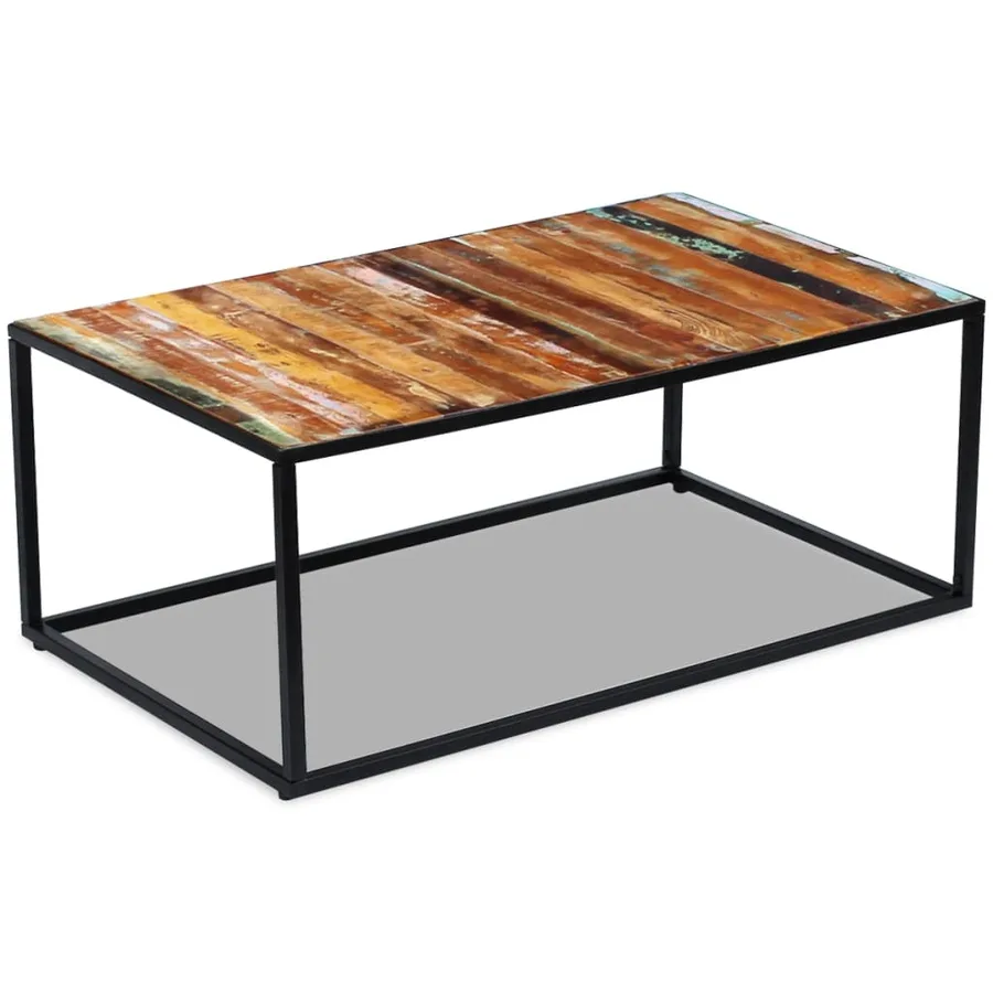 Table basse Bois de récupération massif 100x60x40 cm - 5